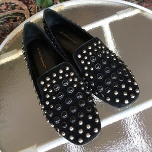 BCBG Studded Black Loafers 7 1/2M